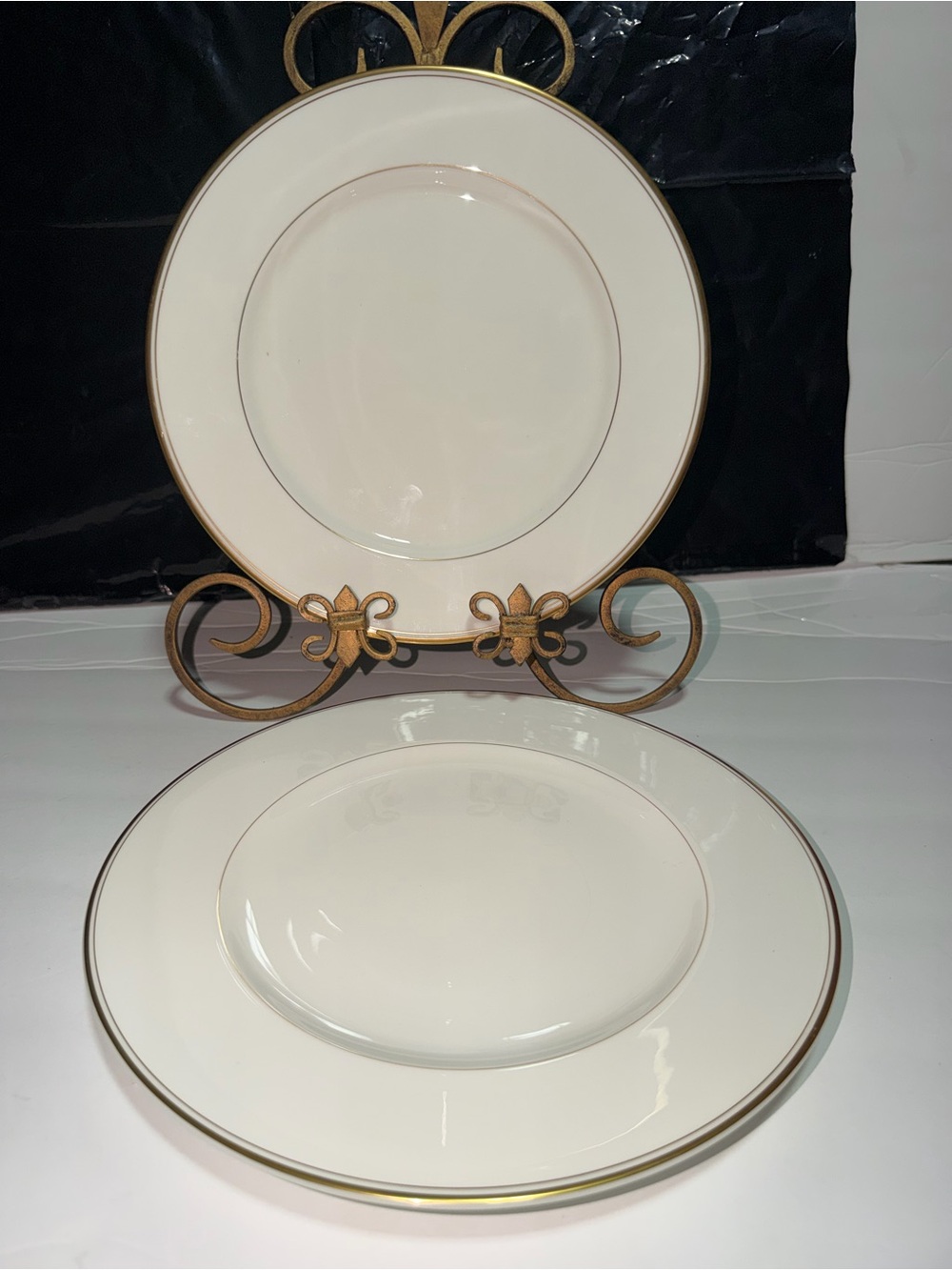 2- Mikasa Trousdale Ivory China w/ Gold Trim 10.5”